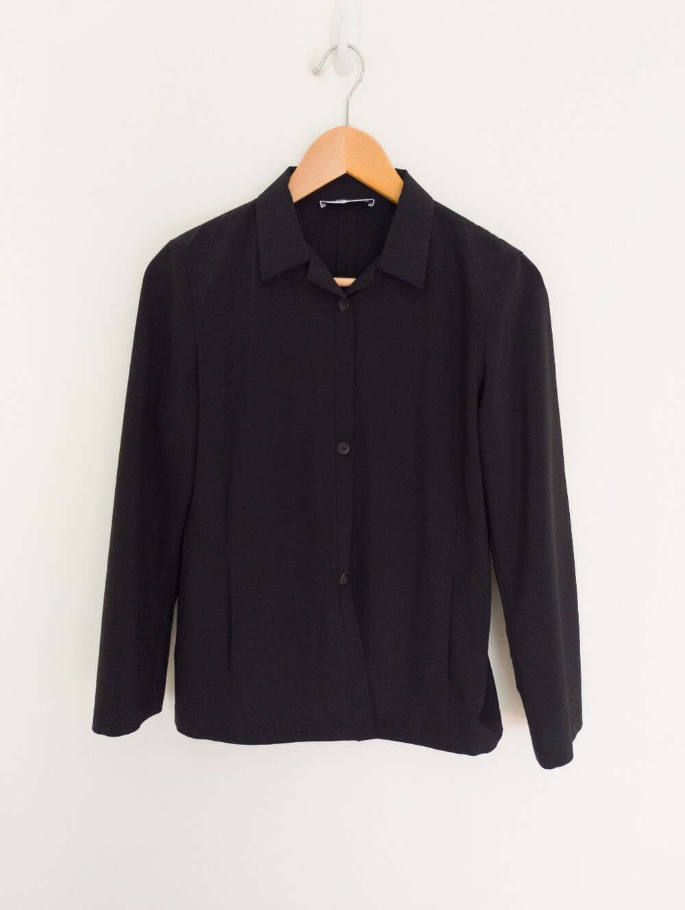 Jil Sander Vintage Minimalist Black Long Sleeve Button Up Shirt 36 Germany